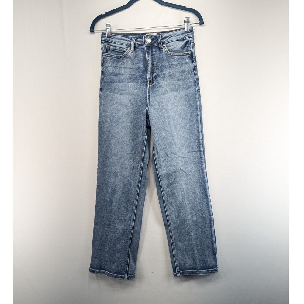 YMI Womens High Rise Straight Leg Jeans Medium Wash Stretch Denim Size 9 29